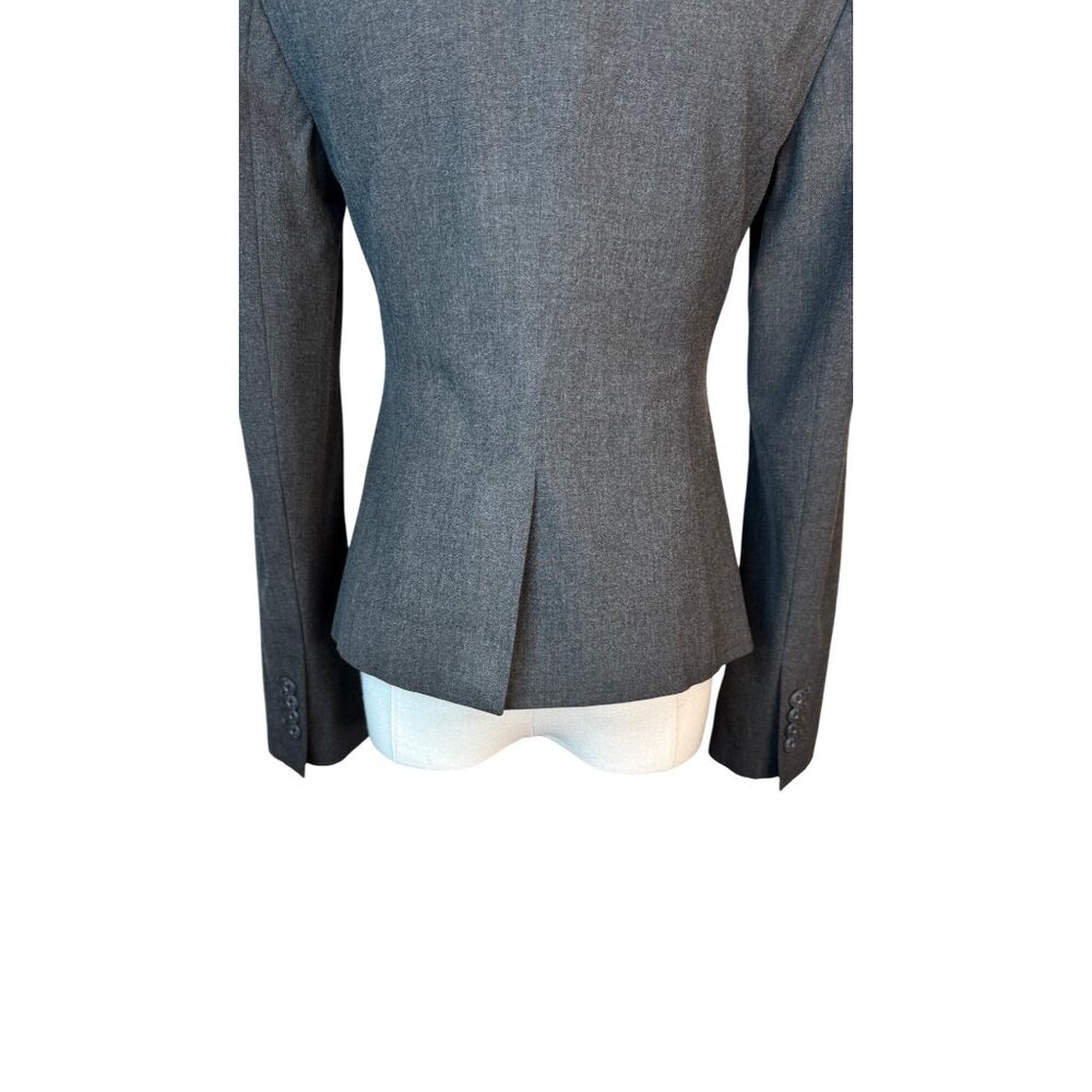 Ann Taylor Size 0 Gray Blazer Fitted 2-Button Front Polyester/Rayon/Spandex - Picture 11 of 15